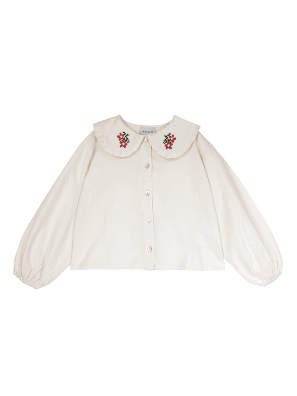 Felicia Flower Blouse Tops Mipounet Ecru 2Y
