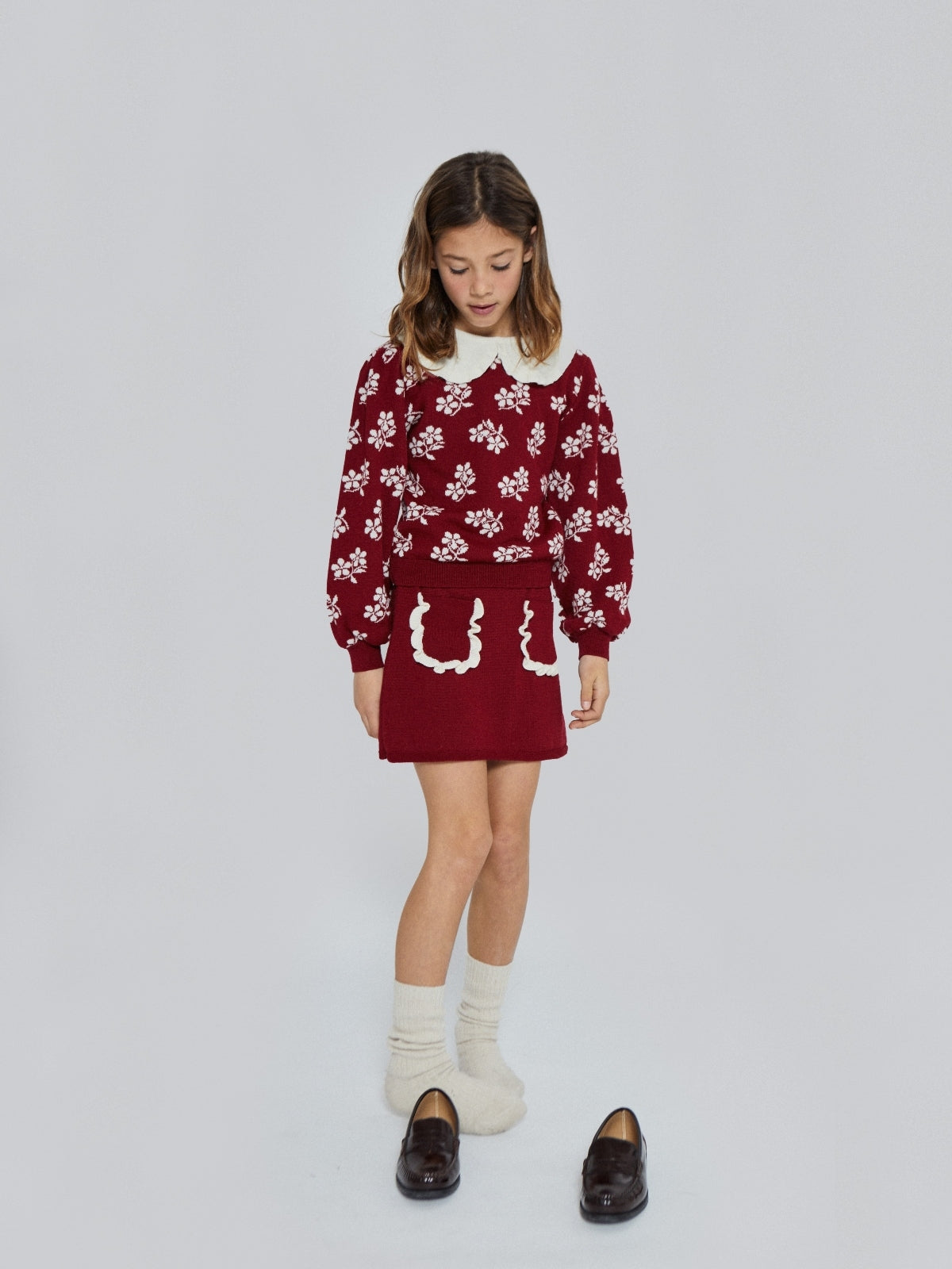 Lila Flower Sweater Set Sets Mipounet