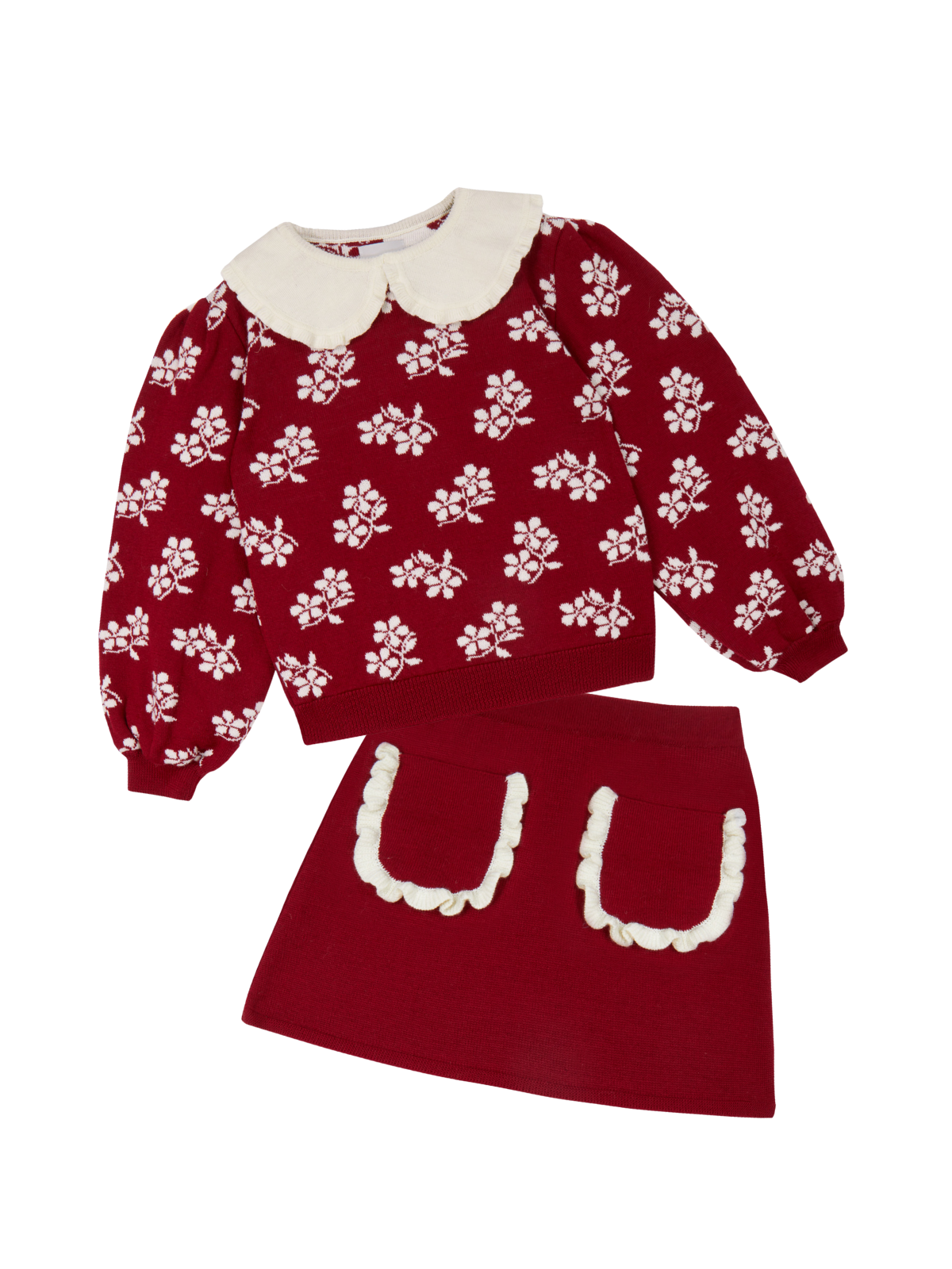 Lila Flower Sweater Set Sets Mipounet Rio Red 3Y