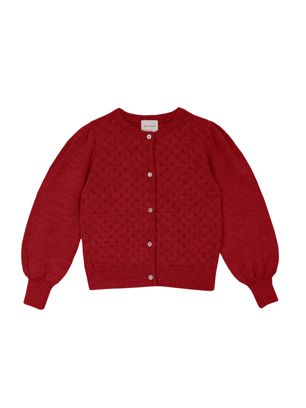 Maca Pointelle Cardigan Sweaters Mipounet Rio Red 3Y