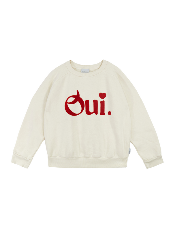 Oui Felpa Sweatshirt Sweatshirts Mipounet Ecru 2Y