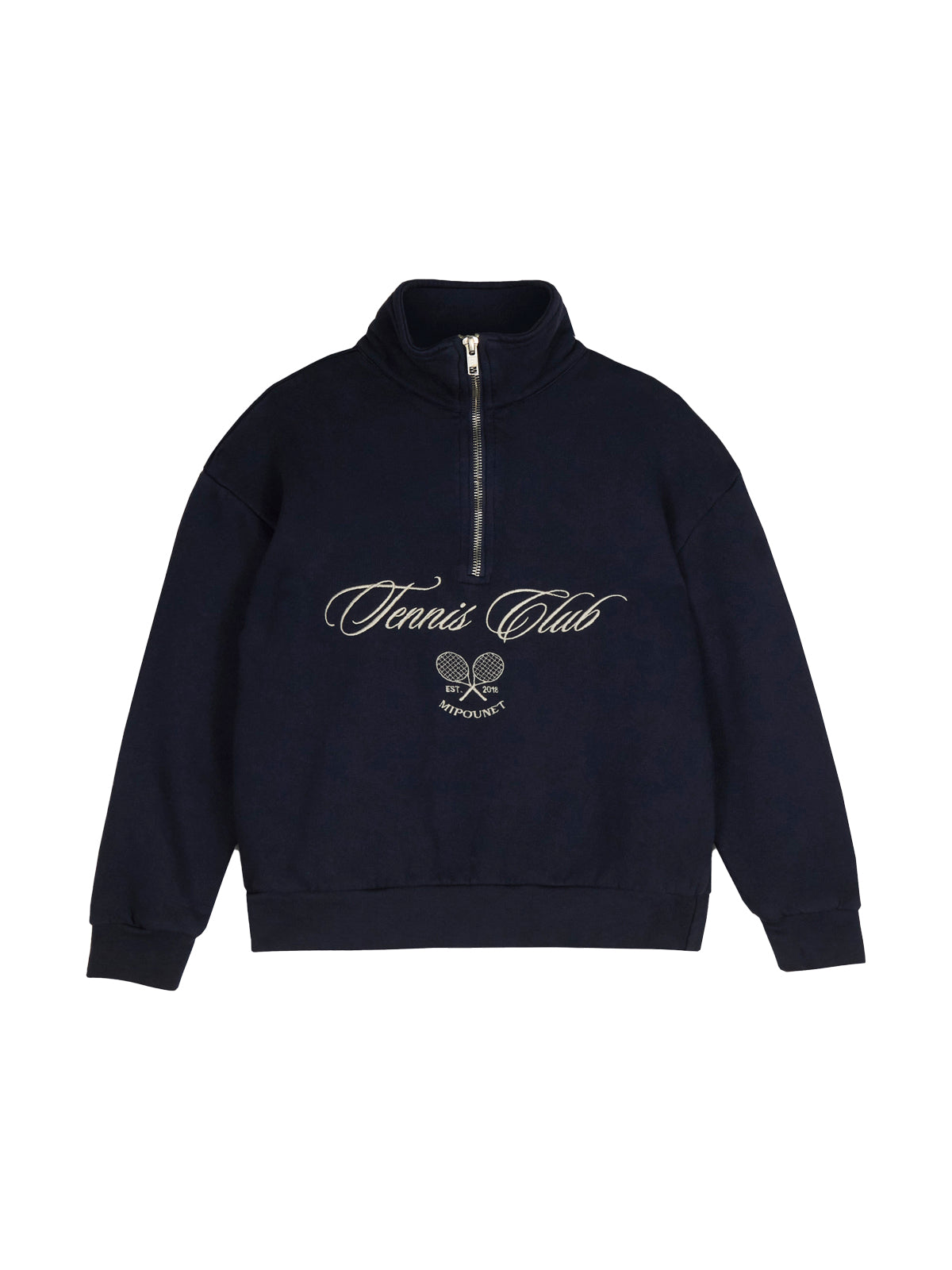 Tennis Club Quarter Zip Sweatshirt Sweatshirts Mipounet Navy Blue 2Y