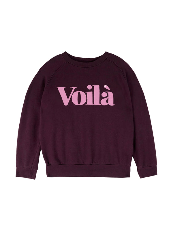 Voilà Sweatshirt Sweatshirts Mipounet Aubergine 2Y