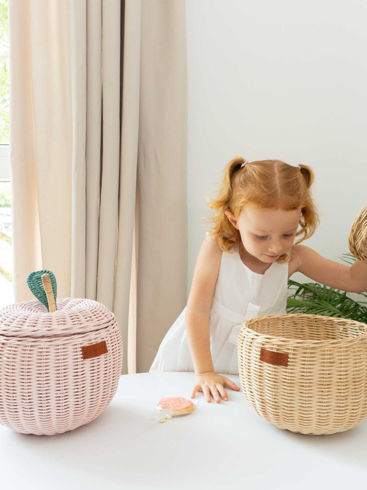 Apple Storage Basket - Pink Pretend Play Momiji