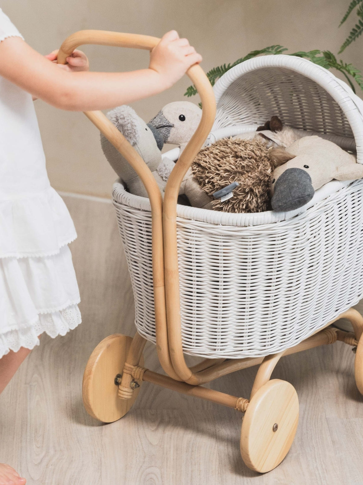 Colette Doll Stroller - White Pretend Play Momiji