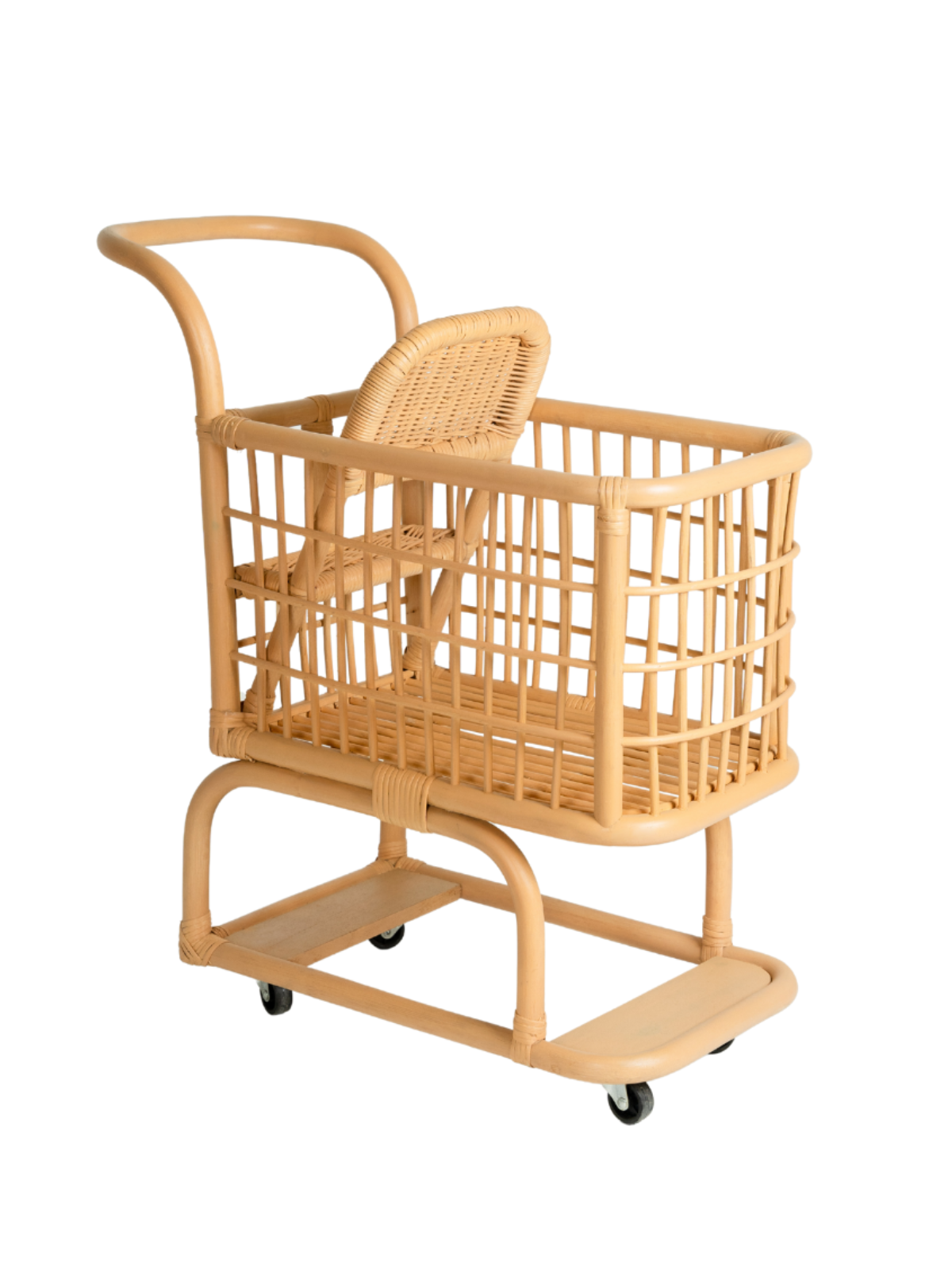 Rattan Shopping Cart Pretend Play Momiji
