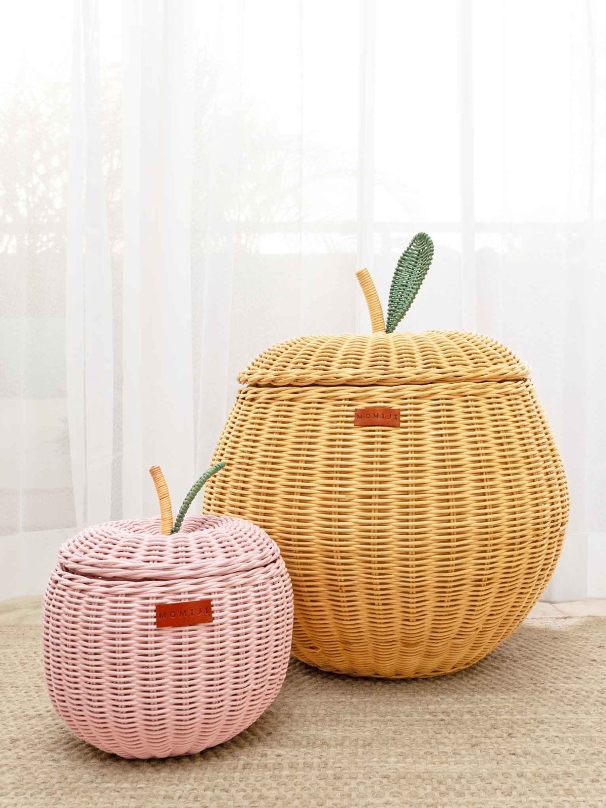 Small Apple Storage Basket - Pink Pretend Play Momiji