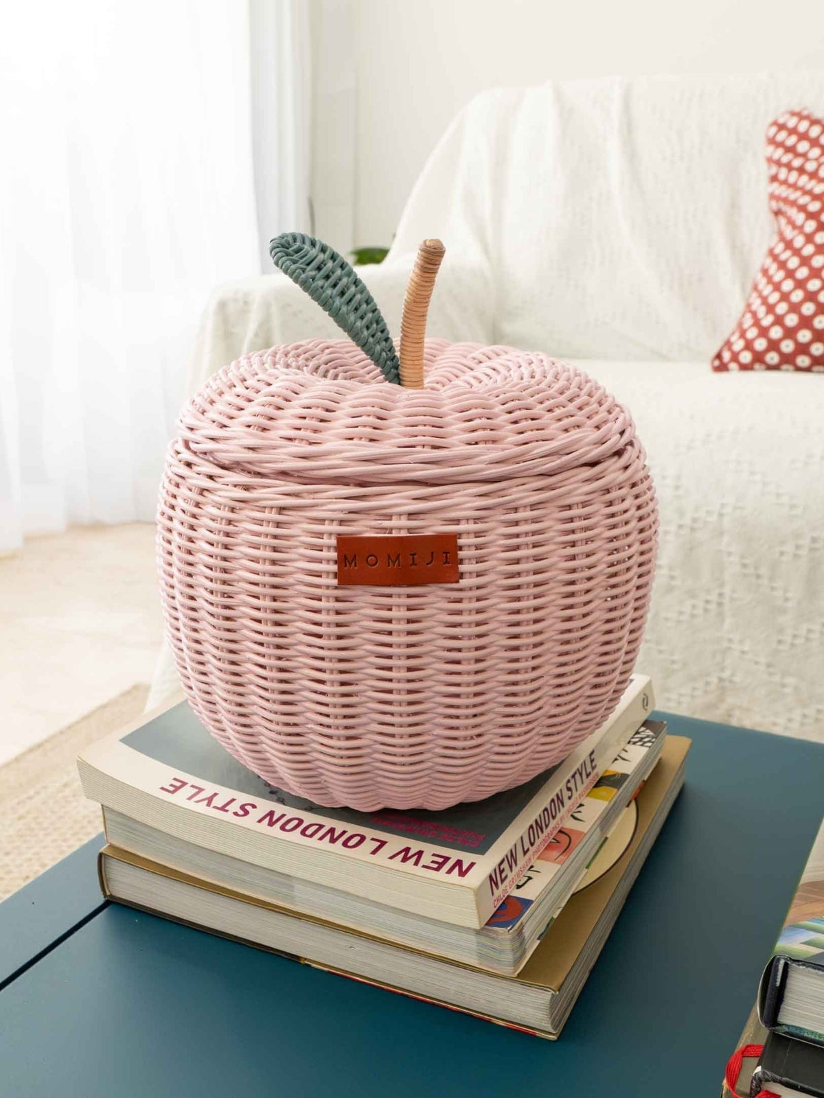 Small Apple Storage Basket - Pink Pretend Play Momiji