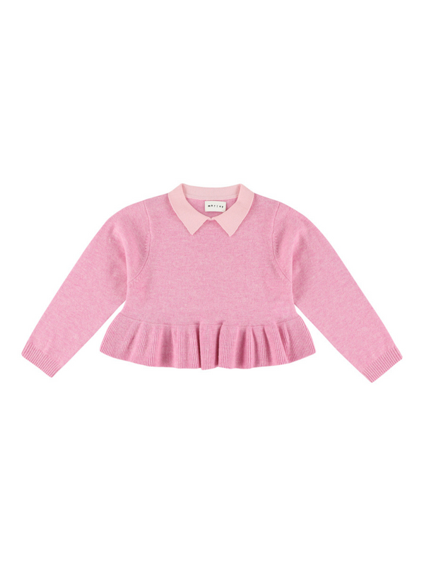Yam Peplum Sweater Sweaters Morley Dark Rose 4Y