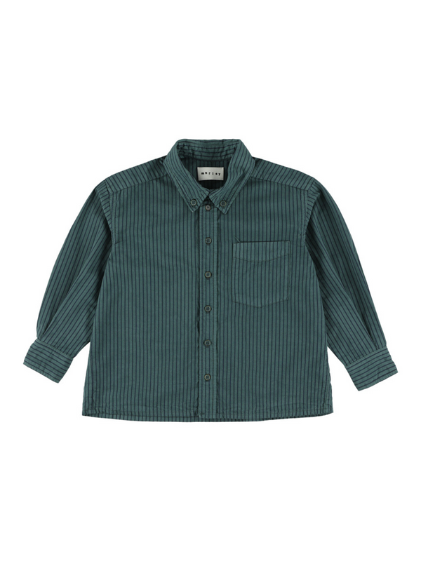 Yver Striped Shirt Tops Morley Mallard Green 2Y