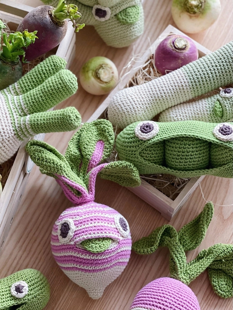 Organic Green Pea Rattle Vegetable Toys for Babies