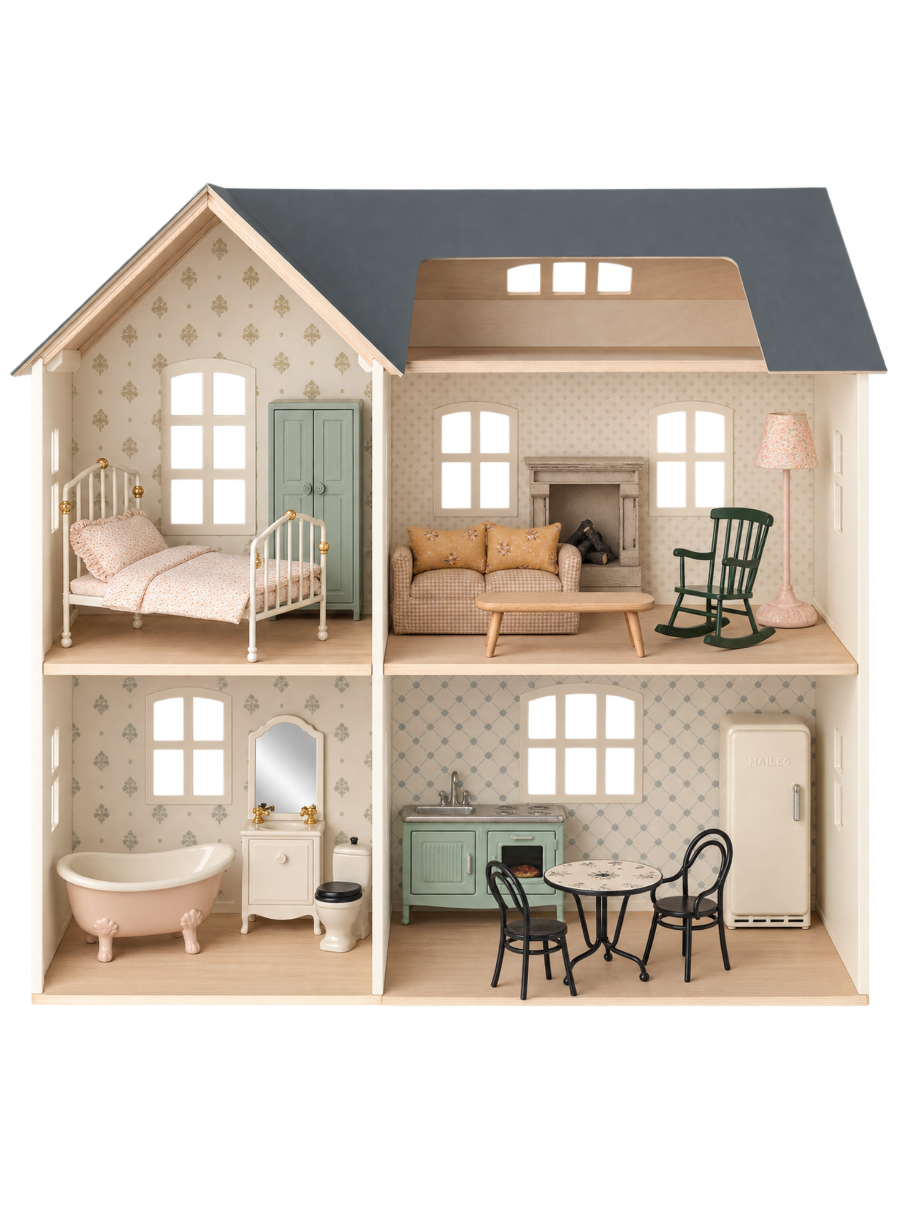 House of Miniature with Furniture Pretend Play Maileg