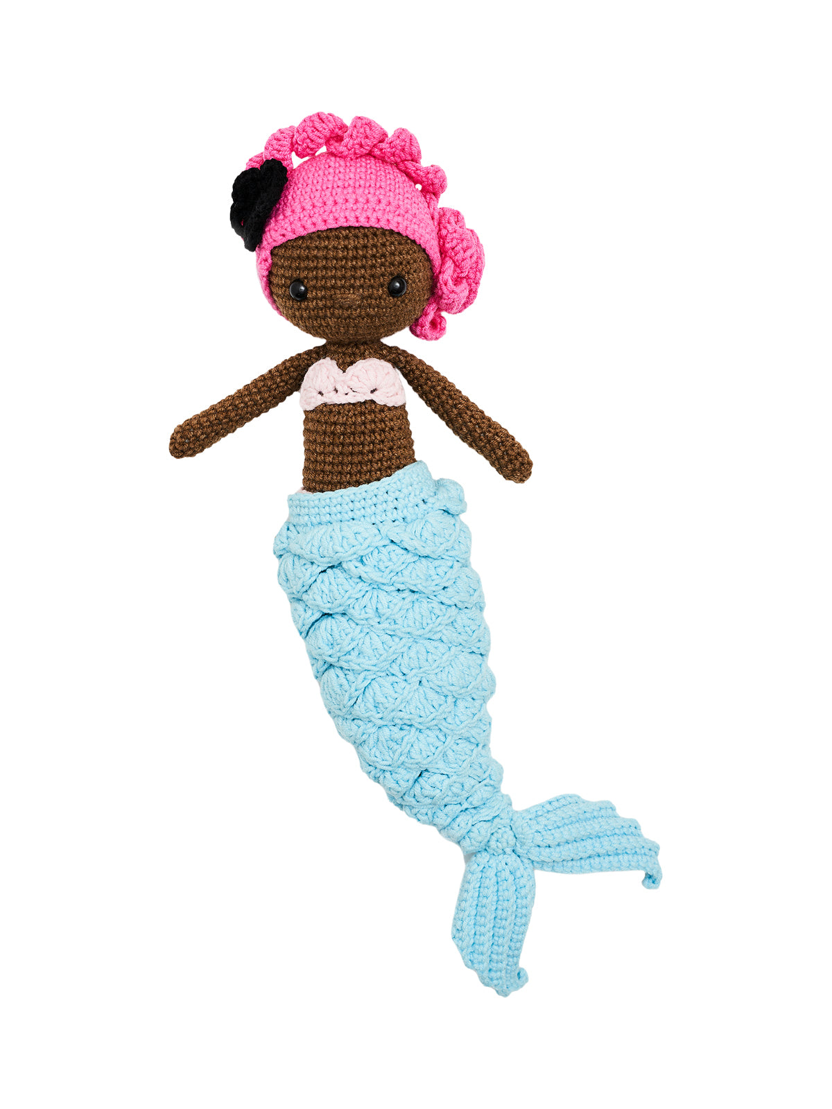 Hand Crochet Mermaid Plush Sevim Handmade Light Blue  