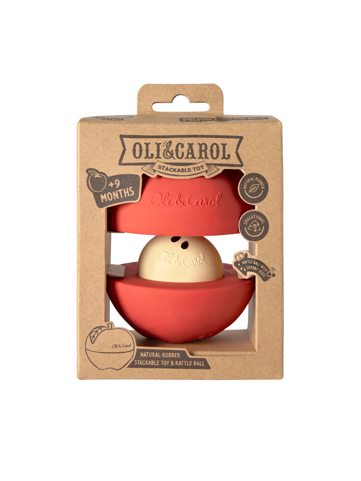 Apple Core Rattle Toy Apple Stacking Toy & Rattle Ball