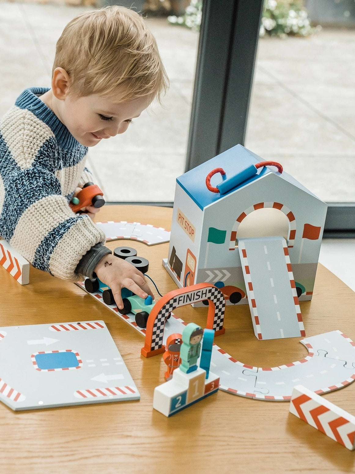 Race Track Play Set Vehicles Orange Tree Toys
