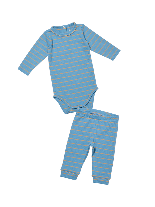 Andy Stripe Legging Set Sets Oso & Me Blue Fine Stripe 6M