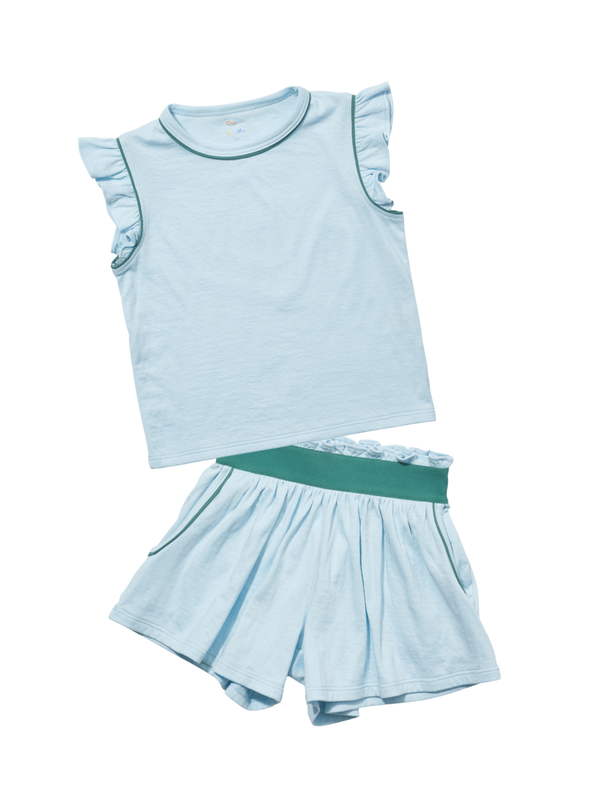 Bea Short Set - Mist Sets Oso & Me Mist 24M