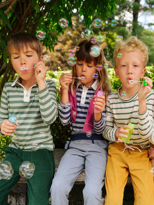 Edward Long Sleeve T-Shirt - Pine Stripe Tops Oso & Me