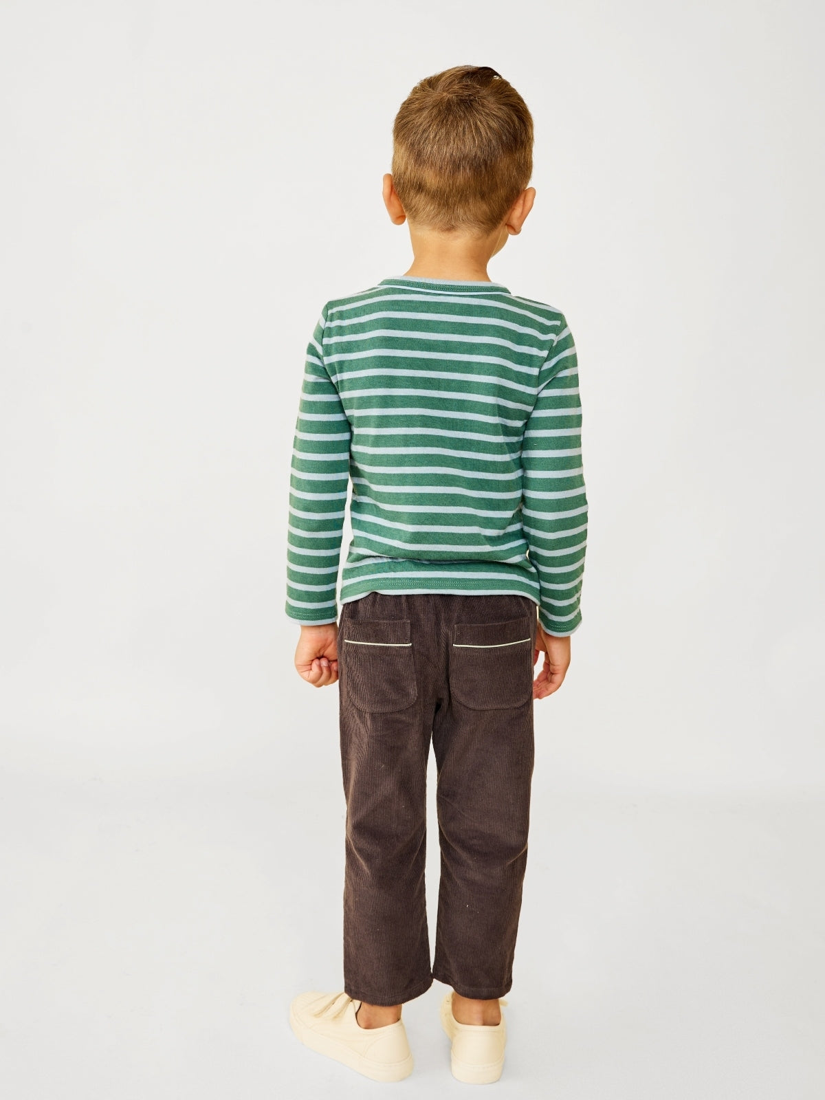 Edward Long Sleeve T-Shirt - Forest Stripe Tops Oso & Me