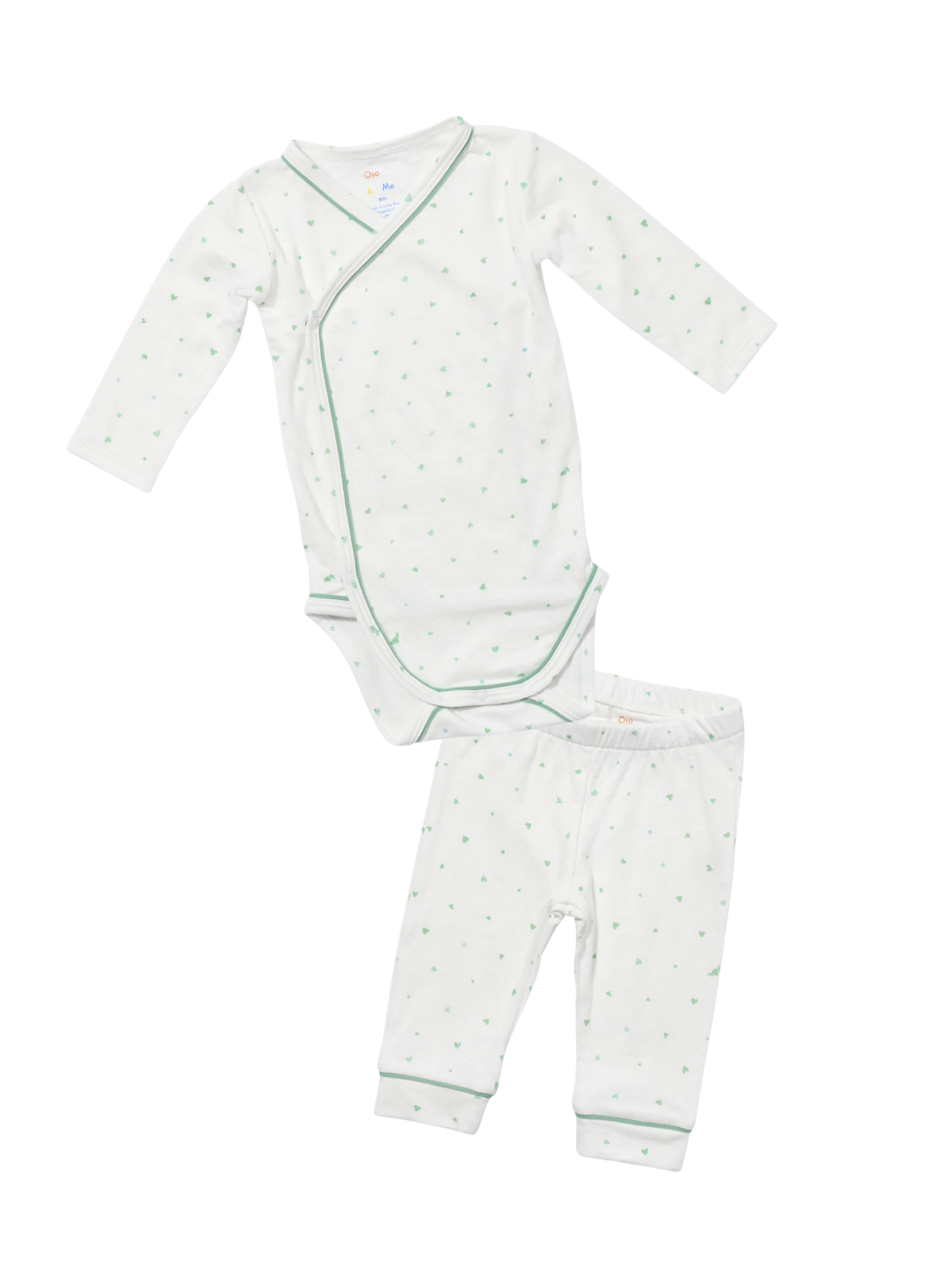 Hearts Crossbody Baby Set Sets Oso & Me Seafoam Hearts Newborn