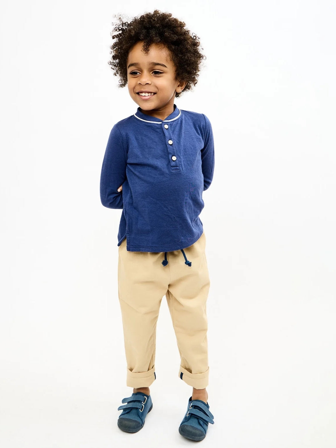 Henley Long Sleeve T-Shirt Tops Oso & Me