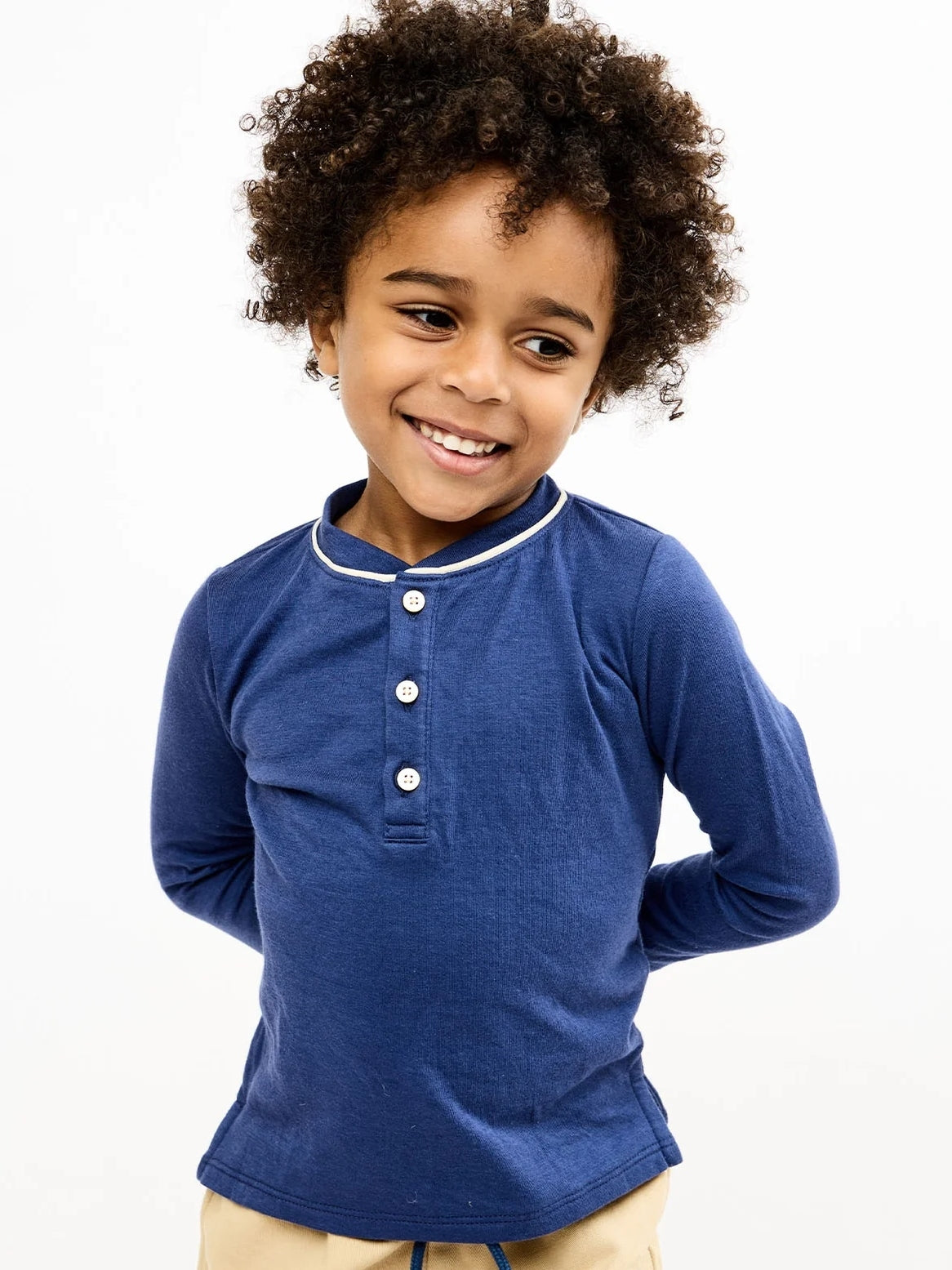 Henley Long Sleeve T-Shirt Tops Oso & Me