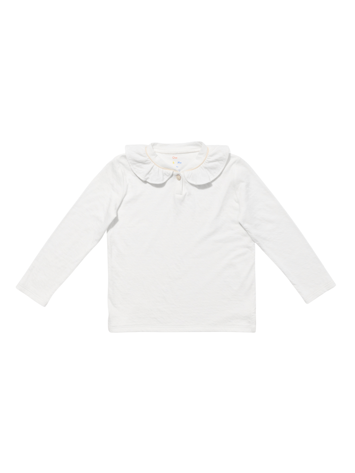 Hen Ruffle Long Sleeve T-Shirt Tops Oso & Me Vanilla 3Y