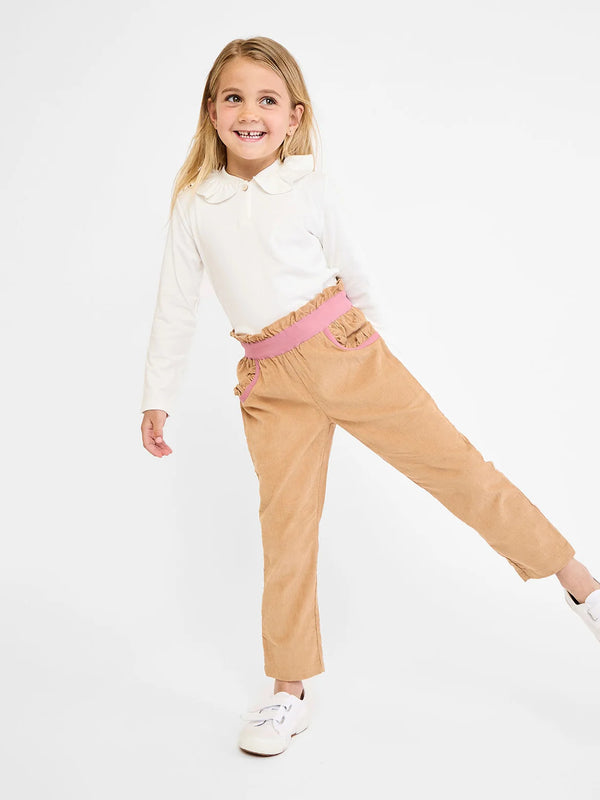 Hen Ruffle T-Shirt - Vanilla Piping