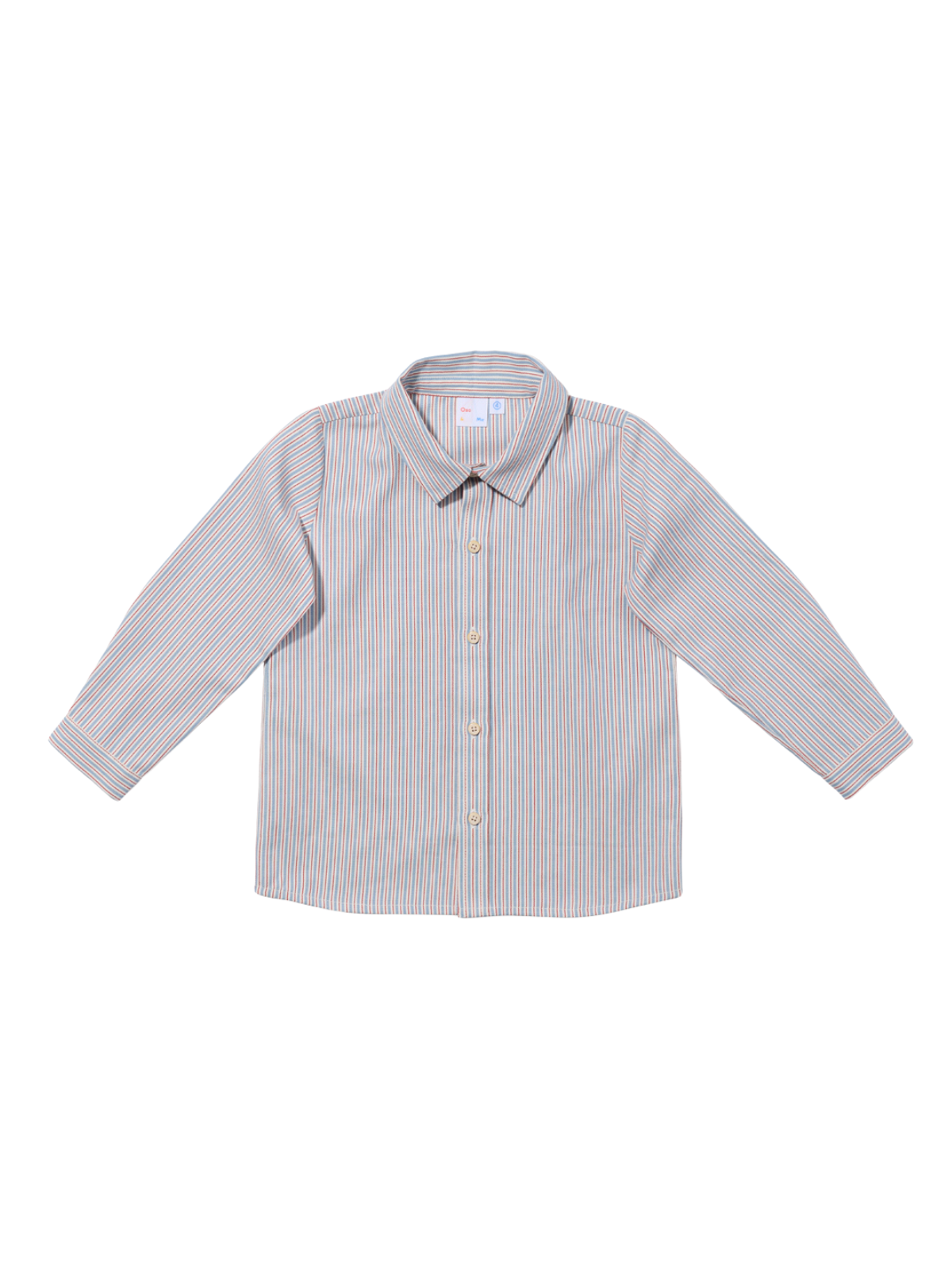 Jeffe Shirt - Indigo Linen Stripe Tops Oso & Me Indigo Linen Stripe 3Y