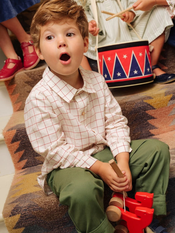 Jeffe Shirt - Pomegranate Plaid Tops Oso & Me