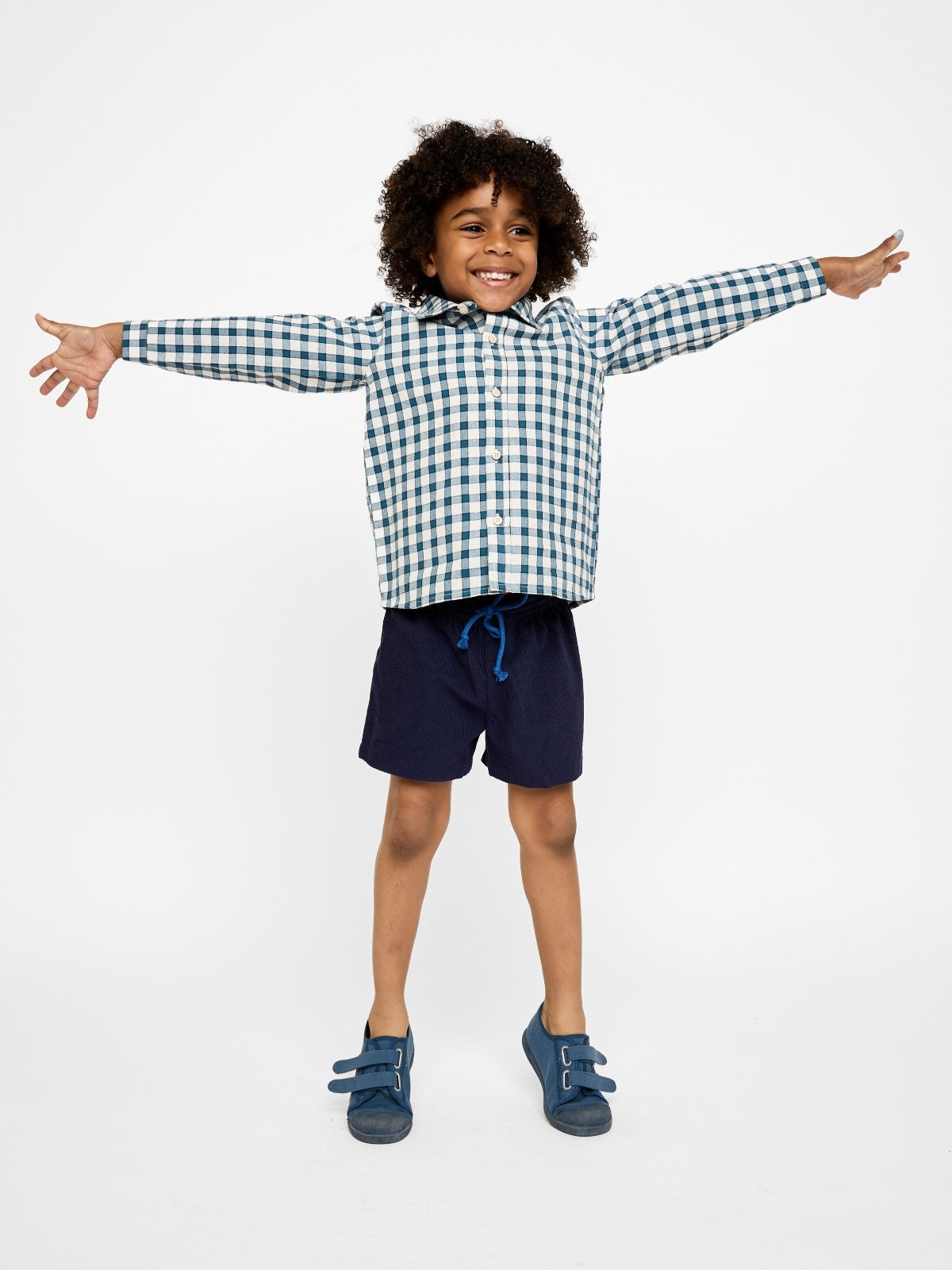 Jeffe Shirt - Blue Picnic Check Tops Oso & Me