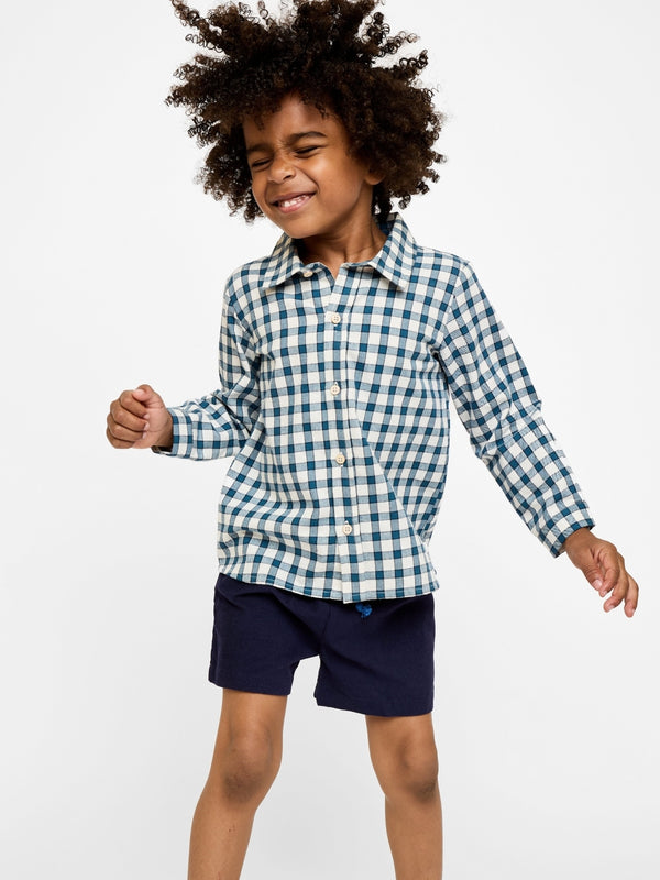 Jeffe Shirt - Blue Picnic Check Tops Oso & Me