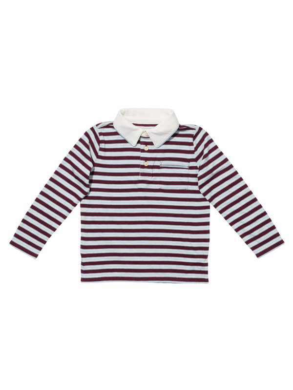 Parker Polo - Burgundy Triple Stripe