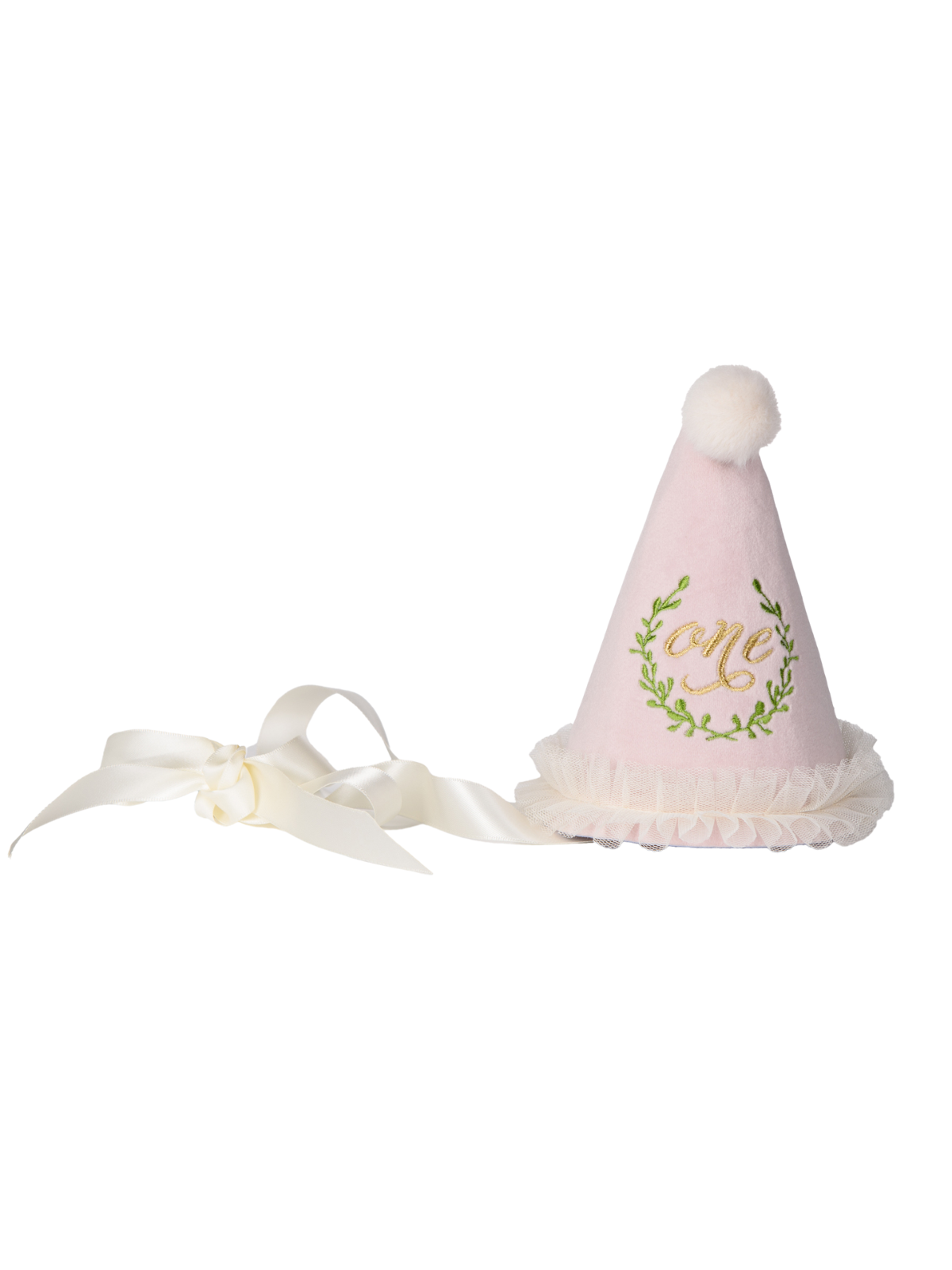 Embroidered Party Hat - Pink Party Supplies Over The Moon   