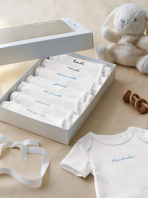 French Lessons Onesie Set - Blue Onesies Petite Plume