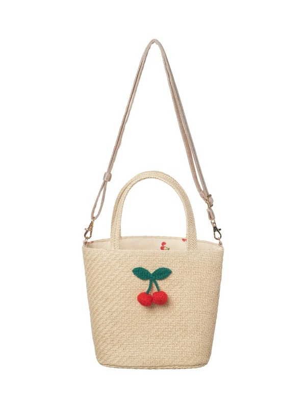 Crochet Cherry Basket Bag