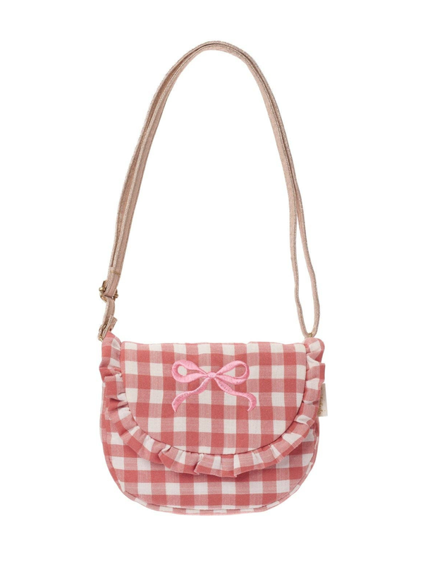 Gingham Ruffle Bow Purse