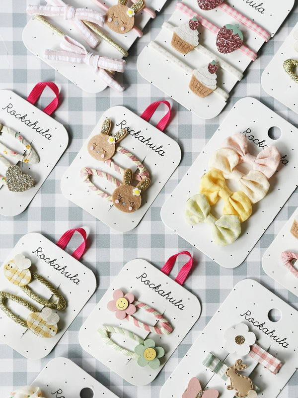 Stripy Bunny Clips Hair Accessories Rockahula Kids