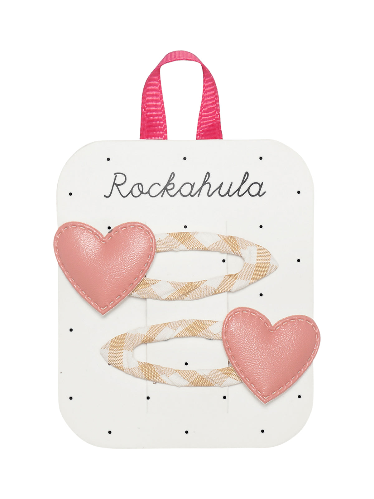 Gingham Heart Clips Hair Accessories Rockahula Kids   