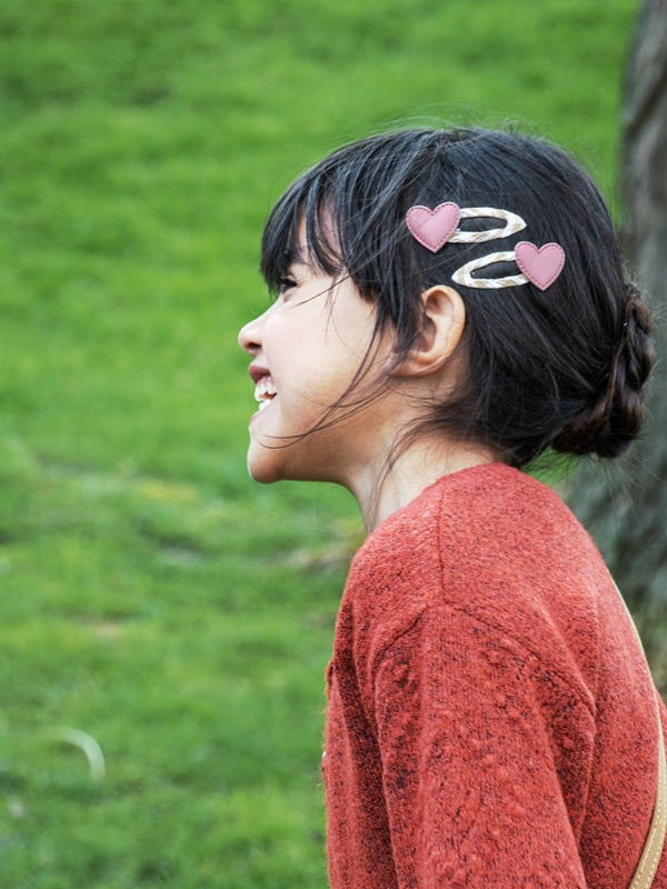 Gingham Heart Clips Hair Accessories Rockahula Kids   