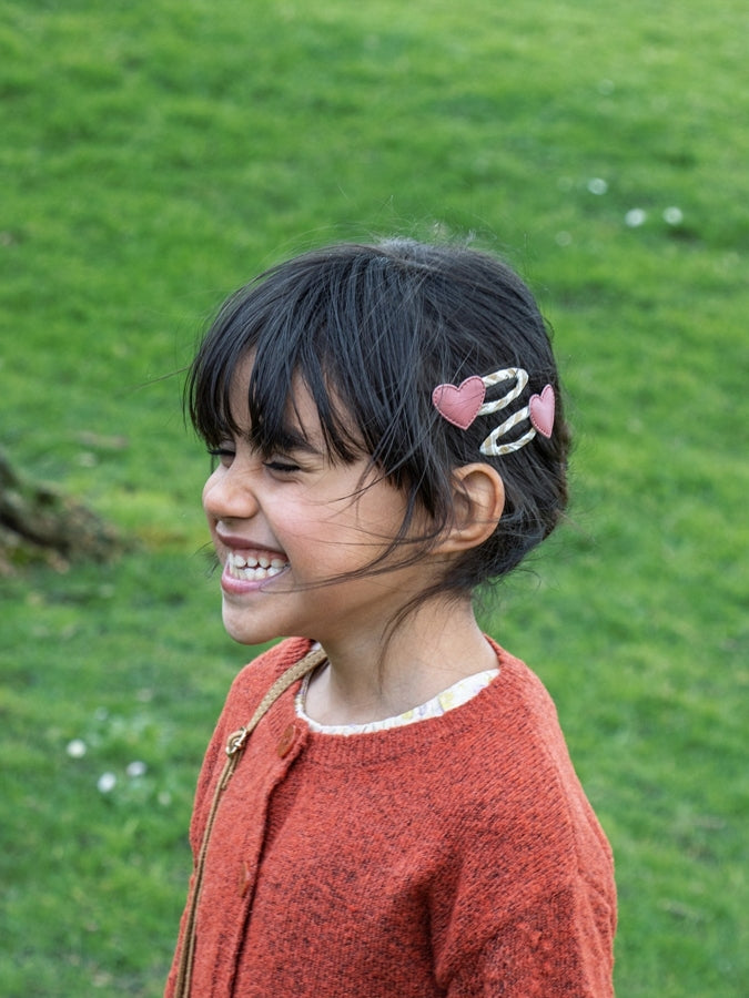 Gingham Heart Clips Hair Accessories Rockahula Kids   