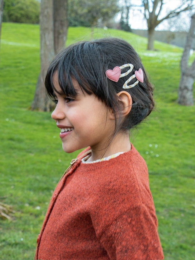 Gingham Heart Clips Hair Accessories Rockahula Kids   