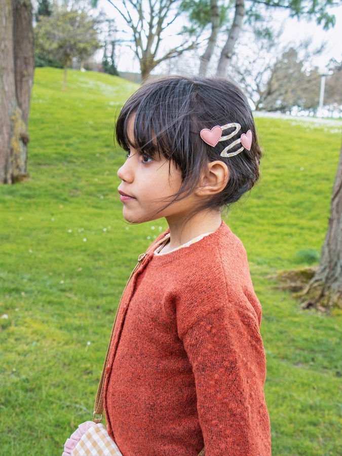 Gingham Heart Clips Hair Accessories Rockahula Kids   