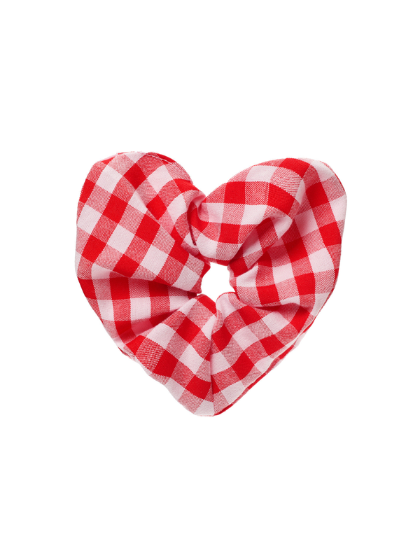 Gingham Heart Scrunchie