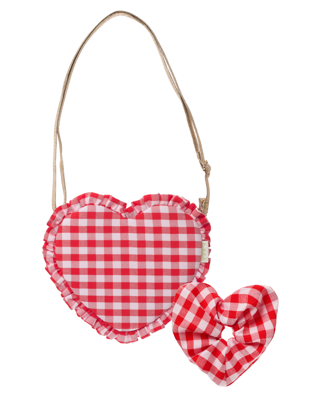 Gingham Heart Scrunchie & Bag Set Bags Rockahula Kids