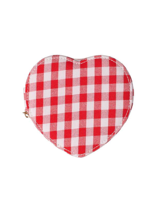 Gingham Love Heart Jewelry Box