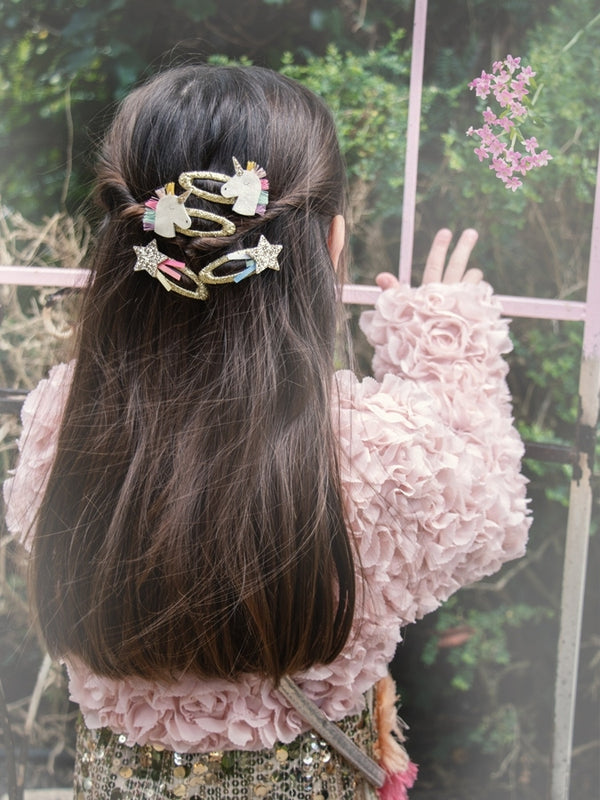 Rainbow Unicorn Clips Hair Accessories Rockahula Kids   