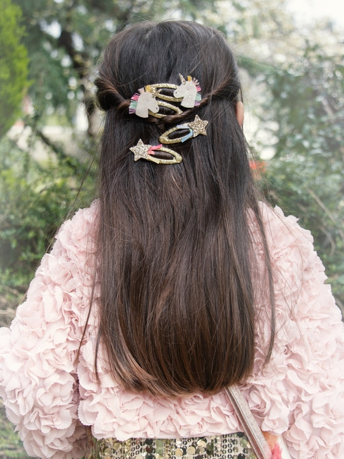 Rainbow Unicorn Clips Hair Accessories Rockahula Kids   