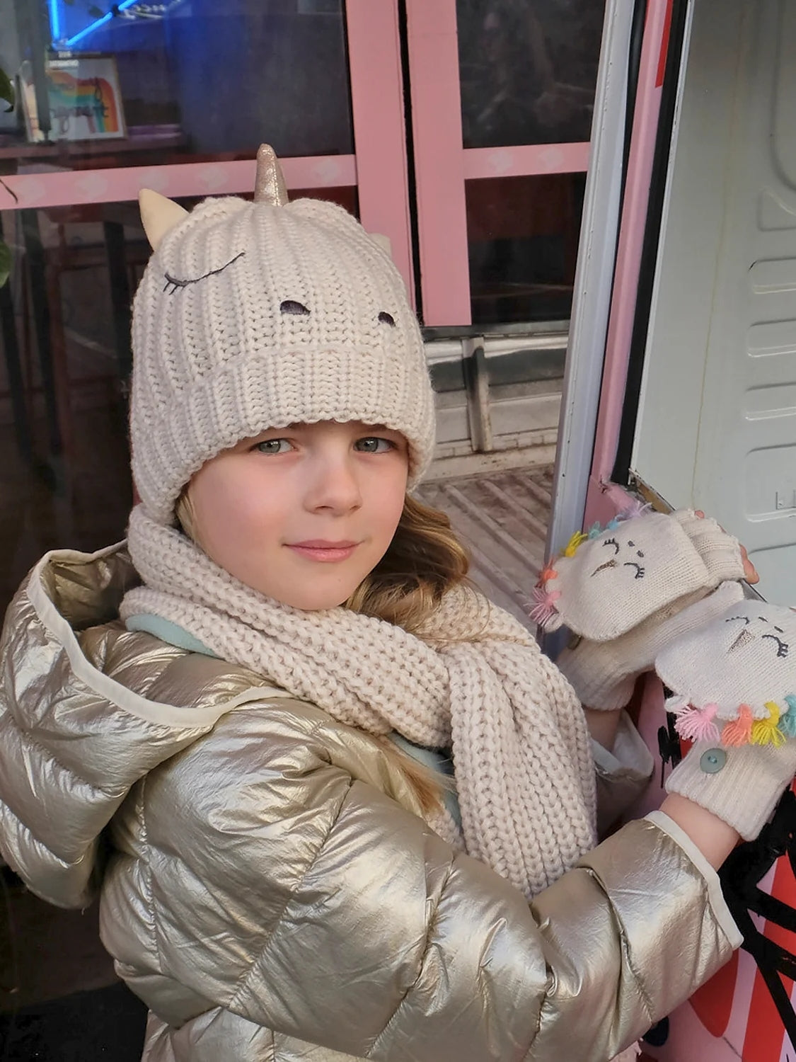 Rainbow Unicorn Knit Hat Hats Rockahula Kids