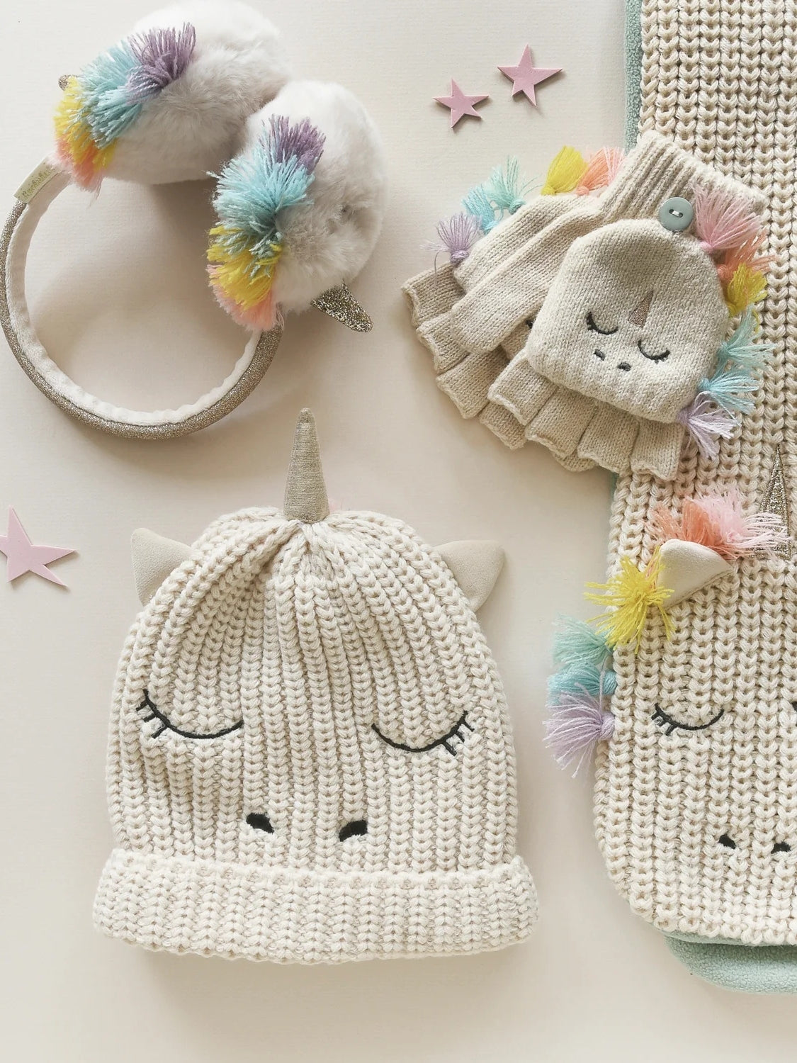 Rainbow Unicorn Knit Hat Hats Rockahula Kids